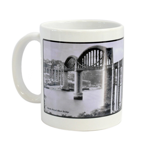 Cornwall printed Mug depicting newly built Brunel Bridge